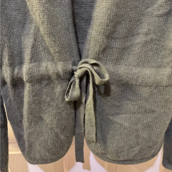 Kenar Olive Green Sweater with tie at waist - Picture 3 of 5